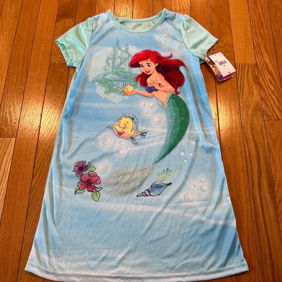 Disney Pajamas New Nwt Disney Princess Ariel Little Mermaid Pajama Pjs Sleep Gown Girls Sz